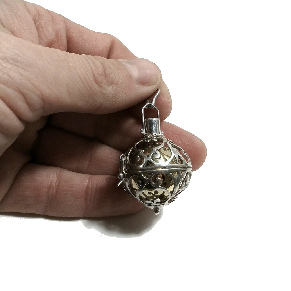 CHIAMA ANGELI | in argento 925 Ciondolo artigianale Cristallo di rocca | GIOIELLI ETNICI