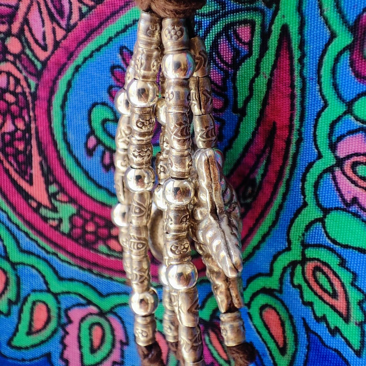 Ethnische Halskette mit FISCH in 925er Silber