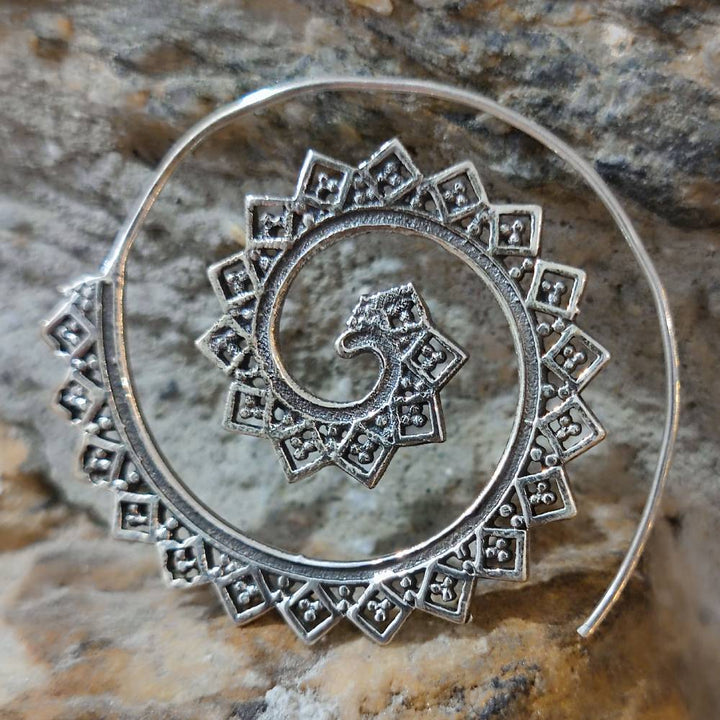 Ethno-OHRRINGE mit Spirale aus 925 Silber - SARSARA