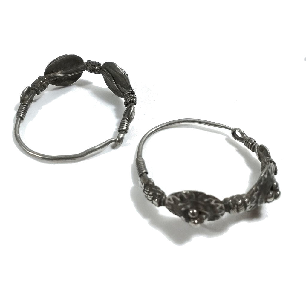 Orecchini A Cerchio Tribali In Argento 925 – Fattti A Mano – Stile Etnico Boho Per Donna - 3