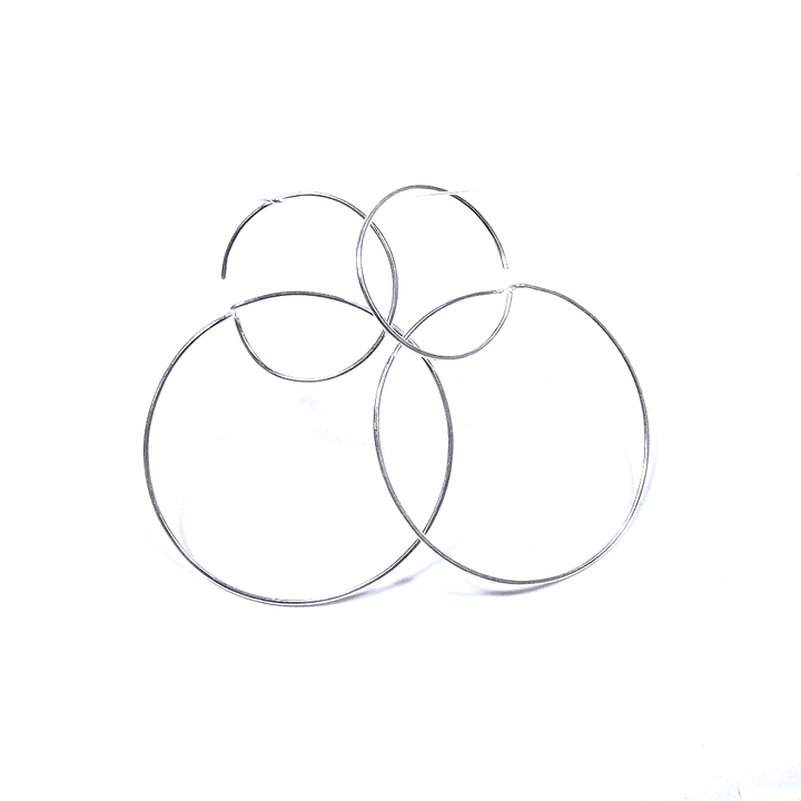 ORECCHINI doppio cerchio argento - donna - pendente