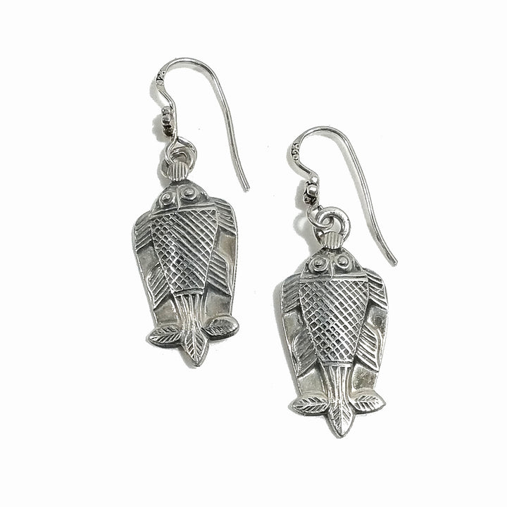 ORECCHINI con Pesce in argento 925 pendente | Orecchini buon auspicio