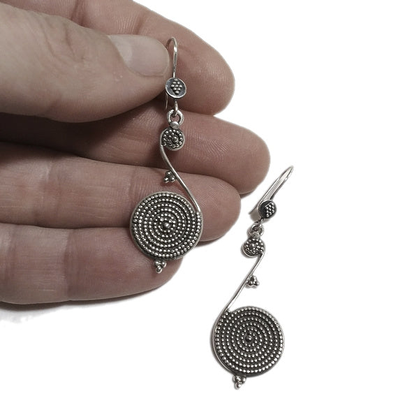 Ethno-Spiral-OHRRINGE aus 925 Silber - BHAVANI