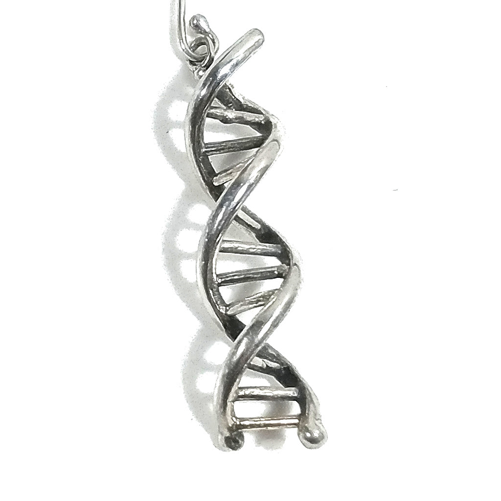 Handgemachte Ohrringe aus 925er Silber | DNA-Molekül | Genetischer Schmuck