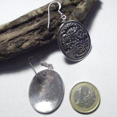 ORECCHINI etnici in argento 925 a ovale filigrana