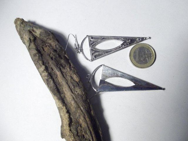 ORECCHINI etnici in argento 925 triangolo