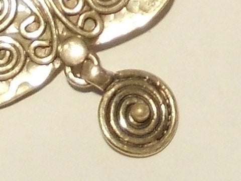 Orecchini etnico in argento antico - ROSSO