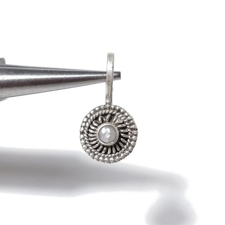 LAMPEDUSA Nasenohrringe | mit Spirale und Stein | 925er Silber | BOHO-Piercing