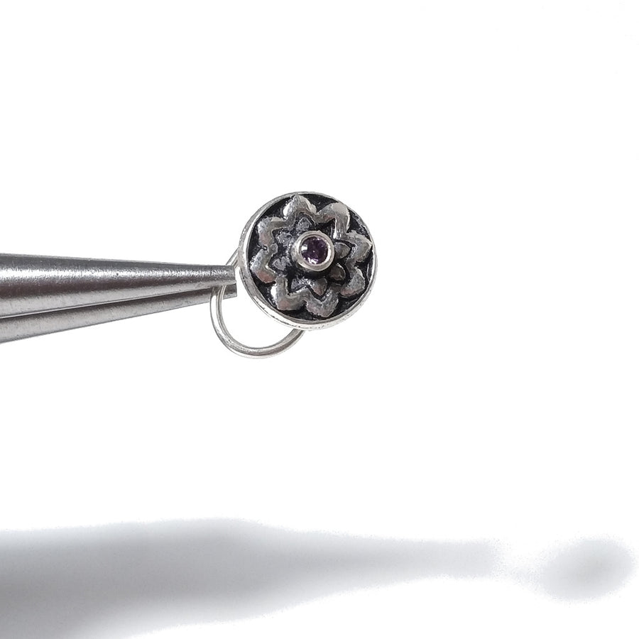 PALAU Nasenohrringe | mit Spirale und Stein | 925er Silber | BOHO-Piercing
