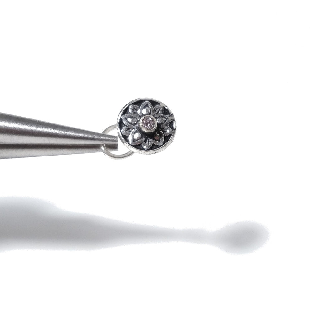 PALAU Nasenohrringe | mit Spirale und Stein | 925er Silber | BOHO-Piercing