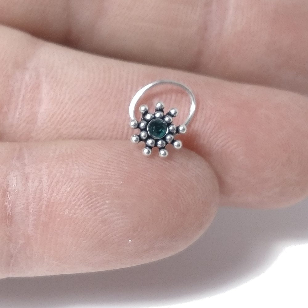 2 Orecchini A Cerchio Per Naso E Cartilagine In Argento 925 - Diametro 12 Mm - Senza Marca